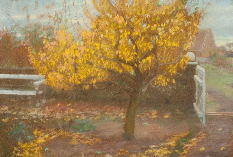 O pessegueiro do jardim da frente de Ancher, no outono. - Anna Ancher