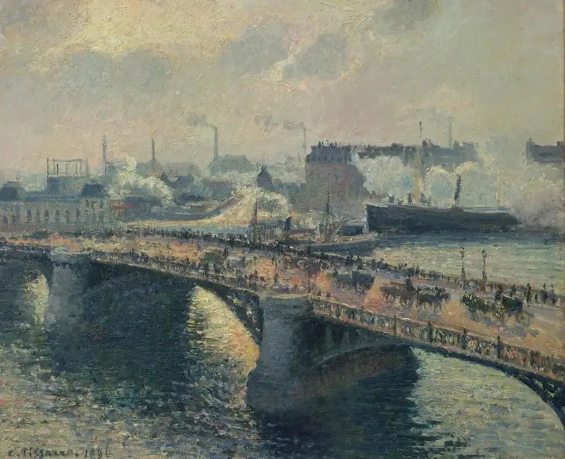 A Ponte Boïeldieu em Rouen - Camille Pissarro