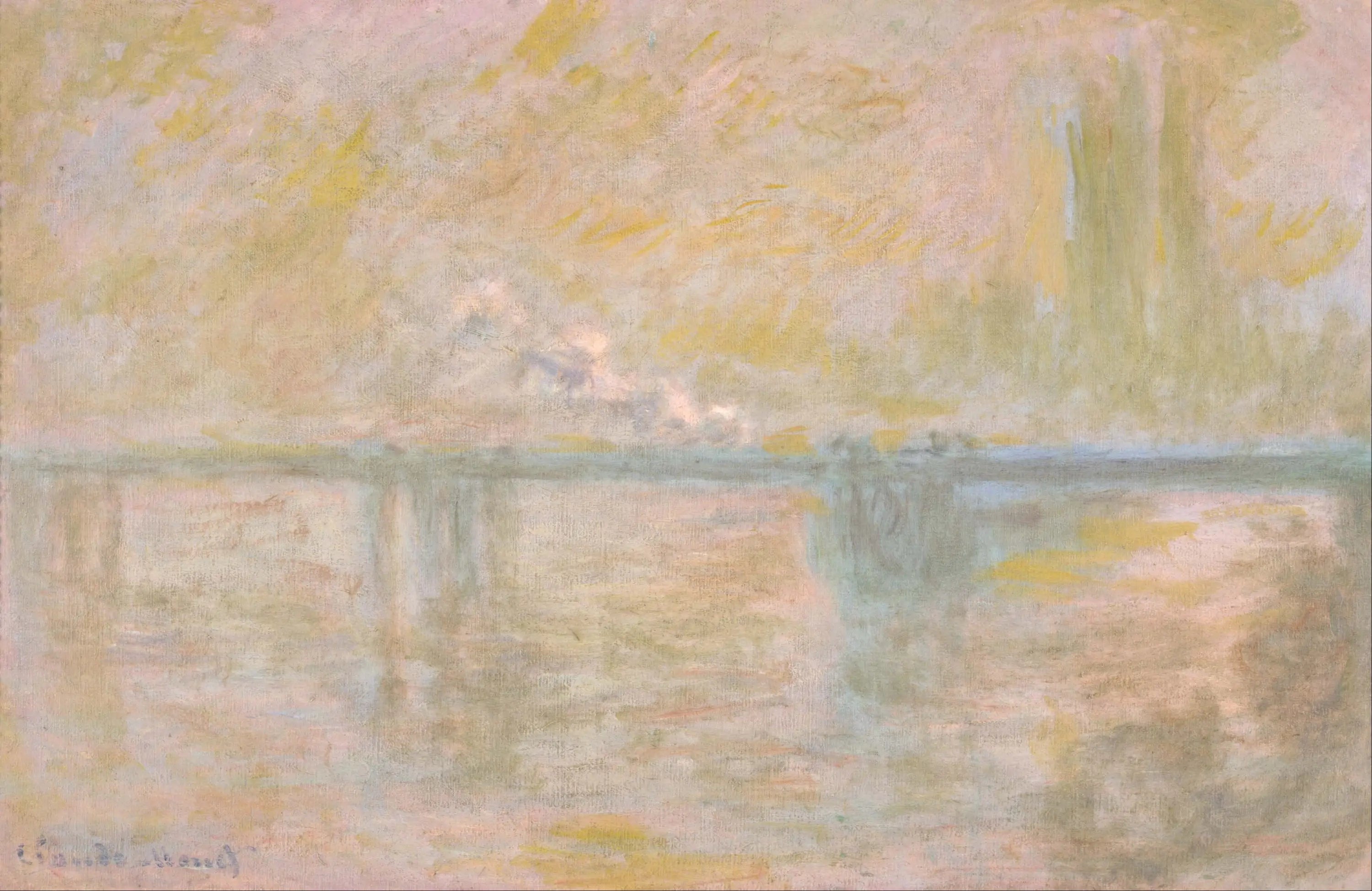 Reproduction du tableau « Le pont Charing-Cross à Londres - Claude Monet » par Alpha Reproduction en peinture à l’huile