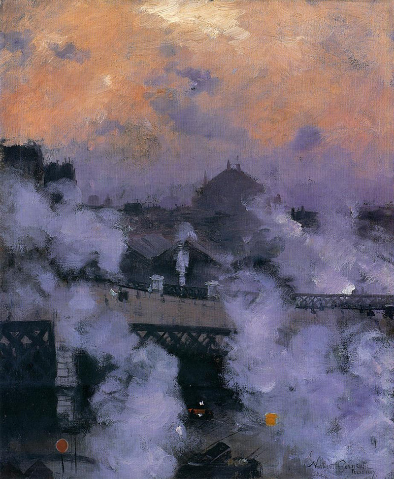 A Ponte da Europa à noite - Norbert Gœneutte