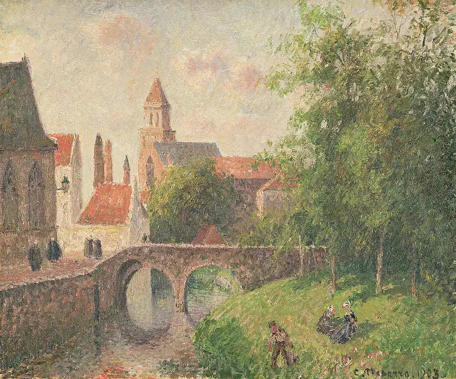 A Ponte da Chave em Bruges, Bélgica - Camille Pissarro