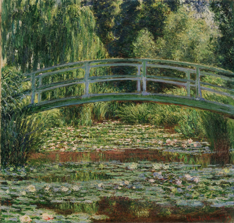 A ponte de caminhada japonesa e a piscina de lírios d'água, Giverny - Claude Monet
