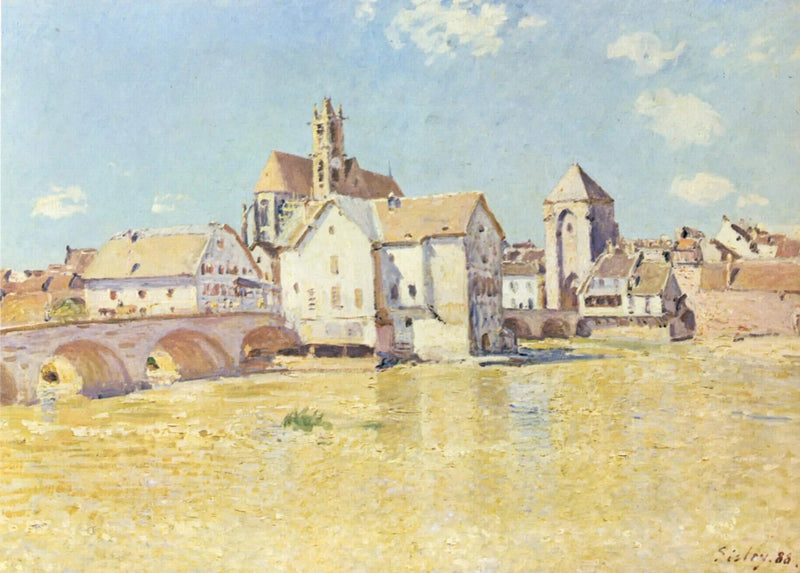 A Ponte de Moret sob o sol da manhã - Alfred Sisley