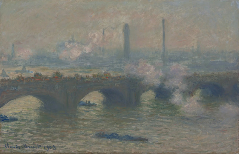 A ponte de Waterloo, o dia cinzento - Claude Monet