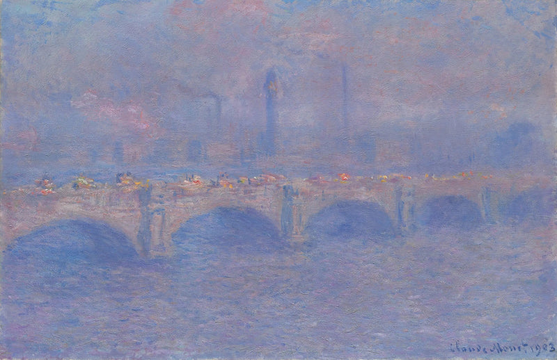 A ponte de Waterloo, o efeito da luz do sol - Claude Monet