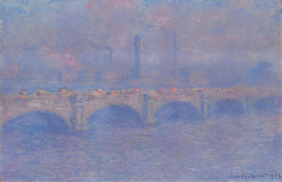 A ponte de Waterloo, o efeito da luz do sol - Claude Monet