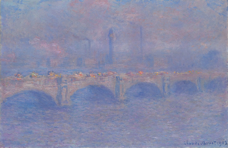 A ponte de Waterloo, o efeito da luz do sol - Claude Monet