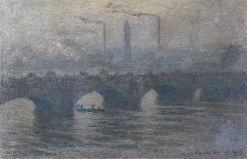 A ponte de Waterloo, tempo cinzento - Claude Monet