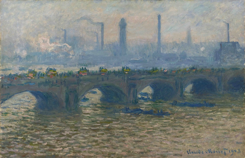 A Ponte de Waterloo, tempo nublado - Claude Monet