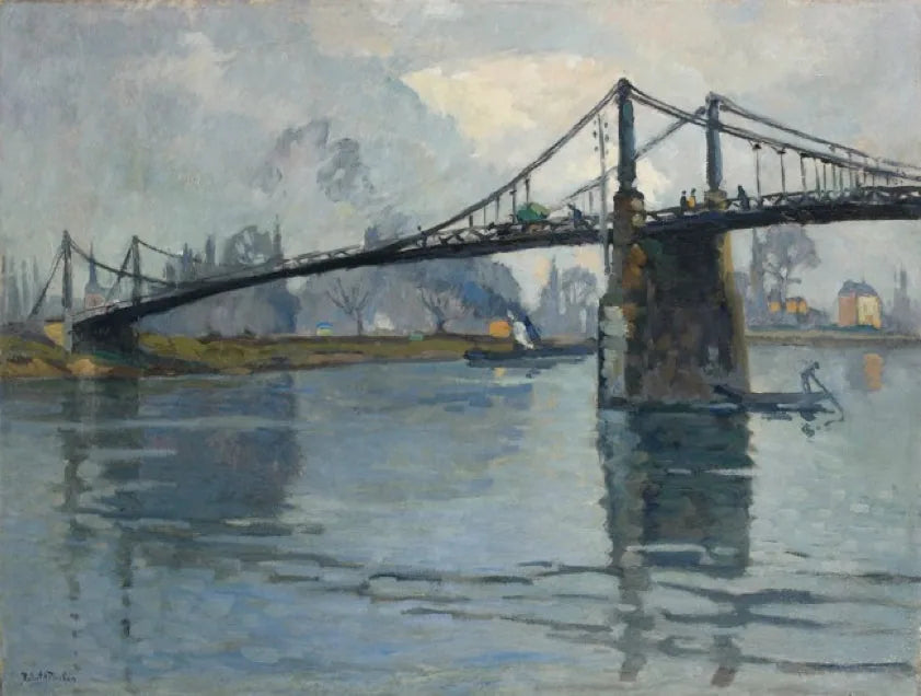 A ponte de Les Andelys, às margens do Sena - Robert Antoine Pinchon