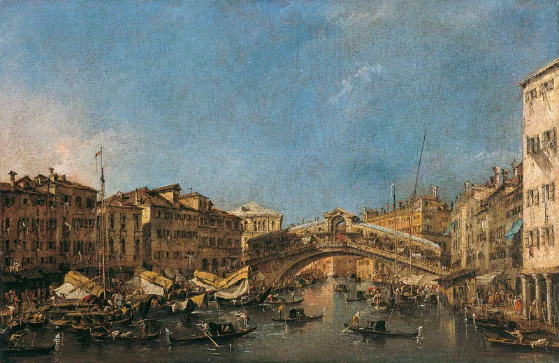 Ponte de Rialto em Veneza - Francesco Guardi