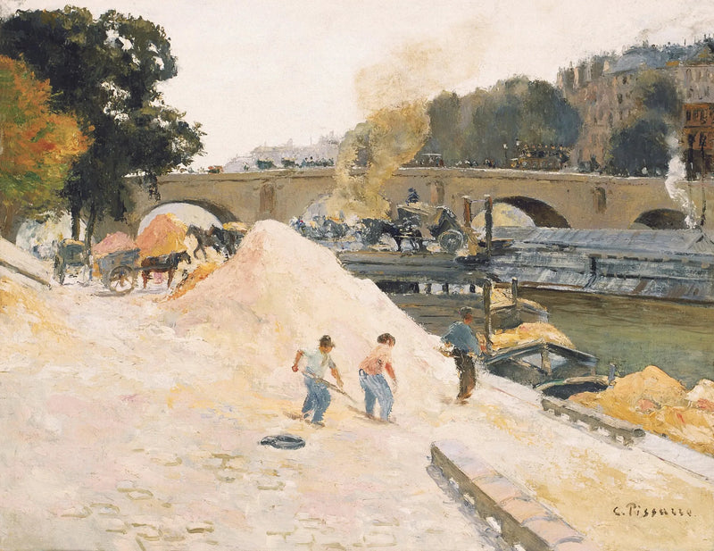 A Ponte Marie vista do cais de Anjou - Camille Pissarro
