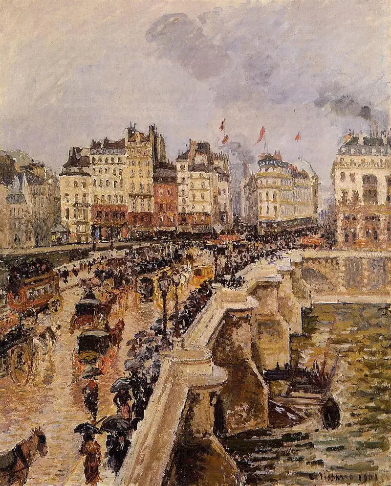 A Ponte Nova, Tarde Chuvosa (Primeira Temporada) - Camille Pissarro