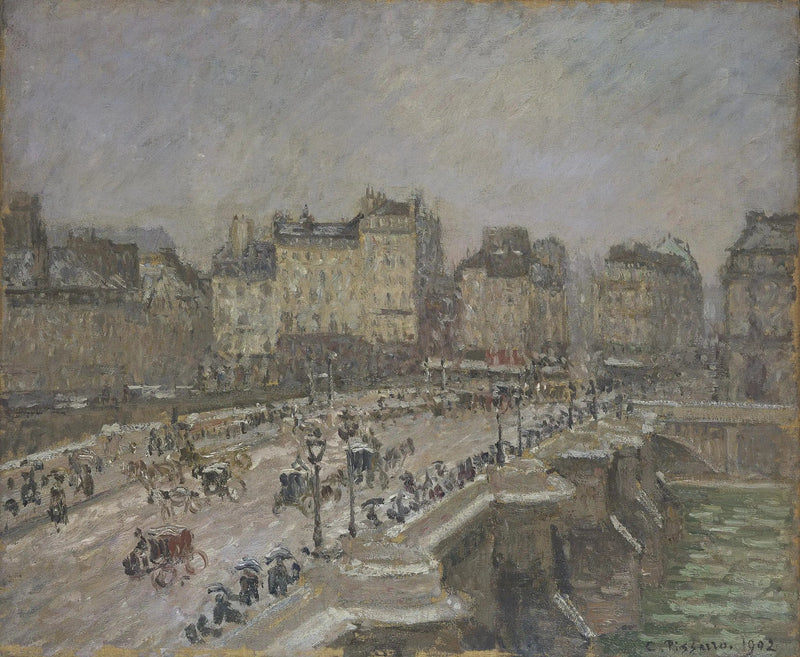 A Ponte Nova, Efeito de Neve (Segunda Série) - Camille Pissarro