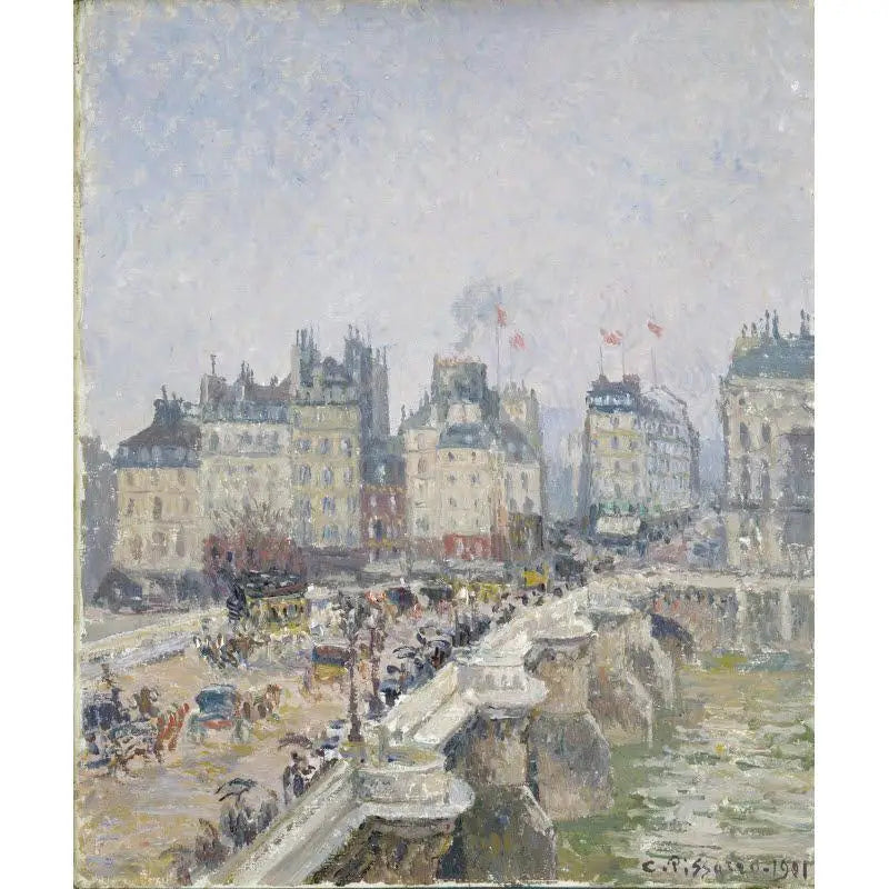 A Ponte Nova, tempo chuvoso - Camille Pissarro