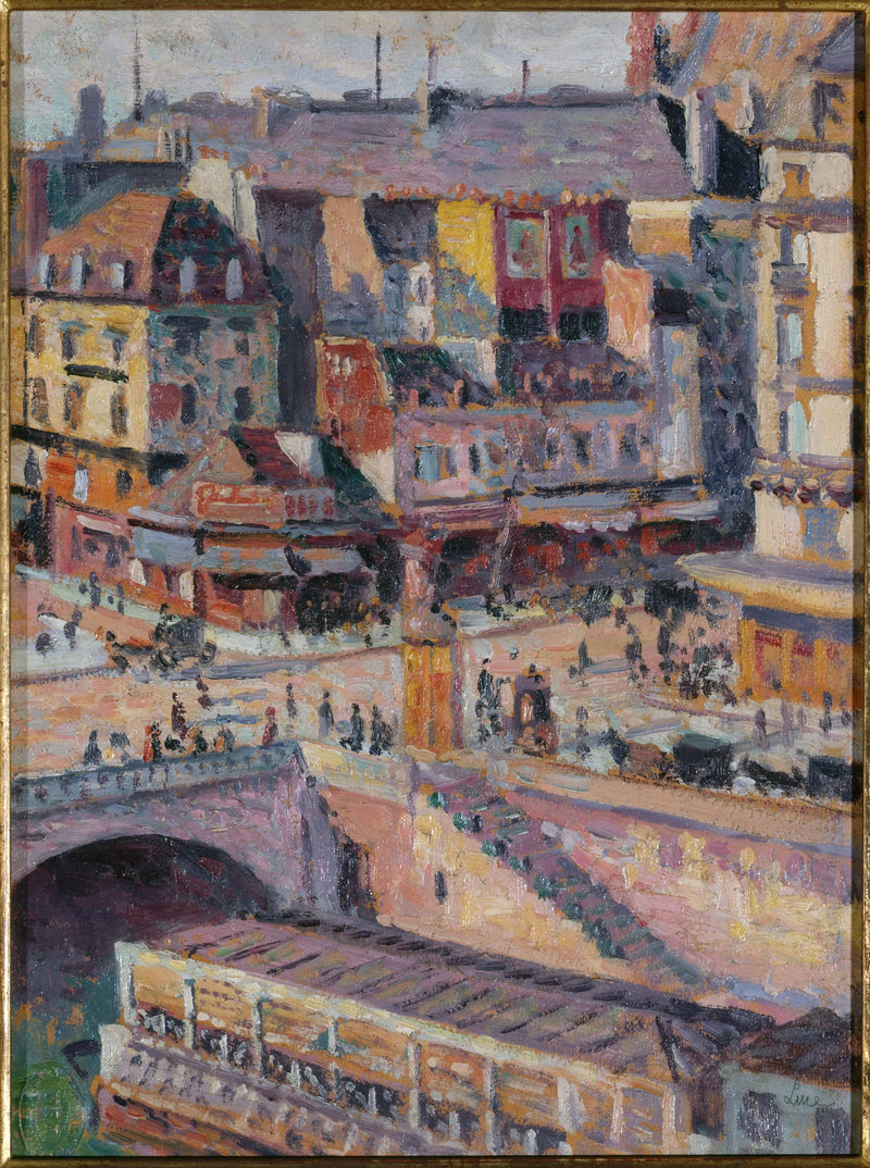 Ponte Saint-Michel e o cais dos Ourives em torno de 1905 - Maximilien Luce