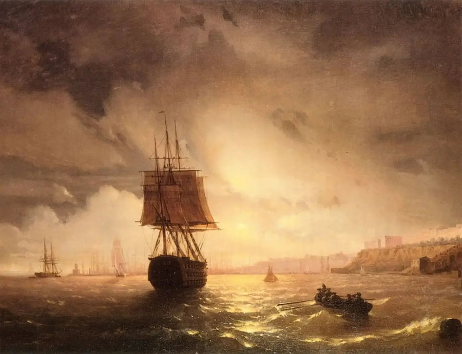 O porto de Odessa no Mar Negro - Ivan Aivazovsky