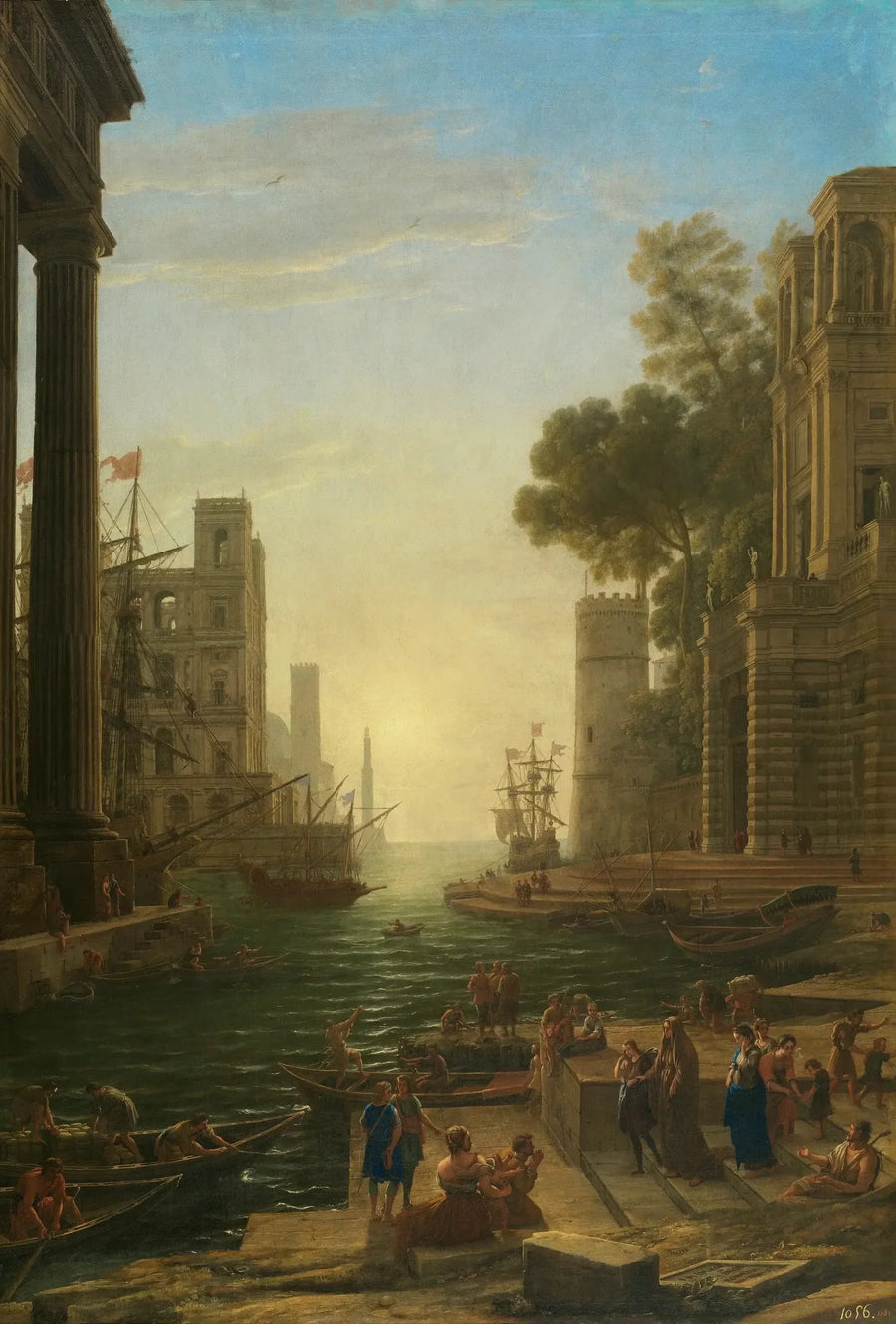 O Porto de Ostia com o embarque de Santa Paula - Claude Lorrain
