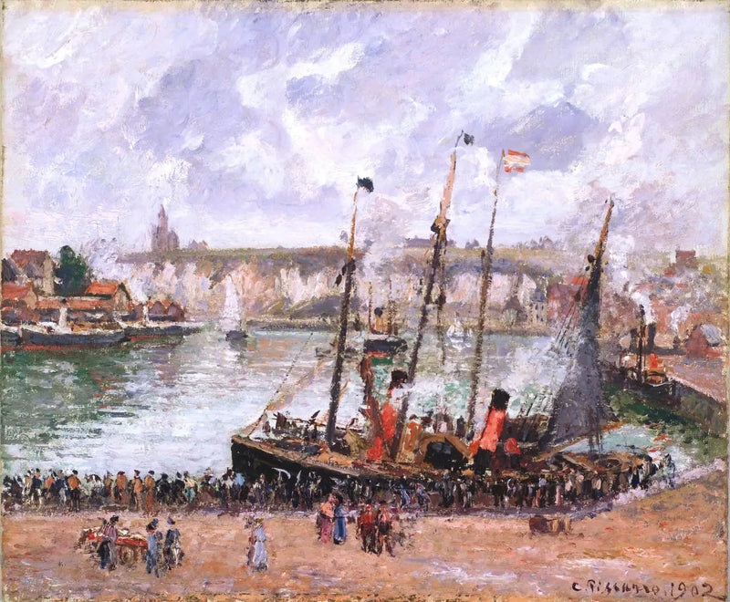 O Porto de Dieppe - Camille Pissarro