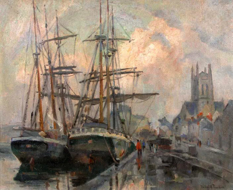 O porto de Fécamp - Robert Antoine Pinchon