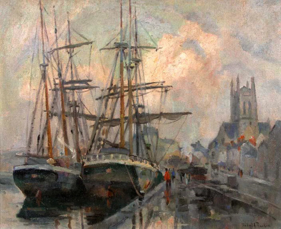 O porto de Fécamp - Robert Antoine Pinchon