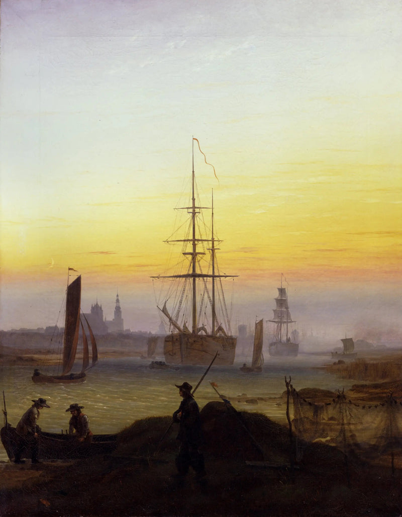 O Porto de Greifswald - Caspar David Friedrich