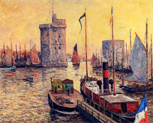 O Porto de La Rochelle ao entardecer - Maxime Maufra