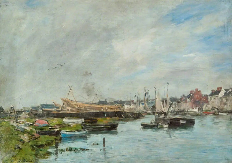 O Porto de Trouville, Estaleiro Naval - Eugène Boudin