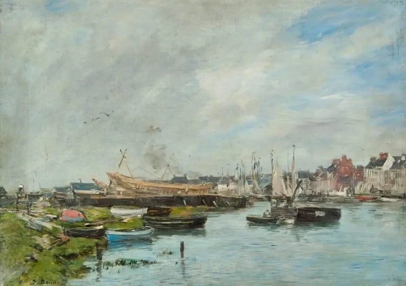 O Porto de Trouville, Estaleiro Naval - Eugène Boudin