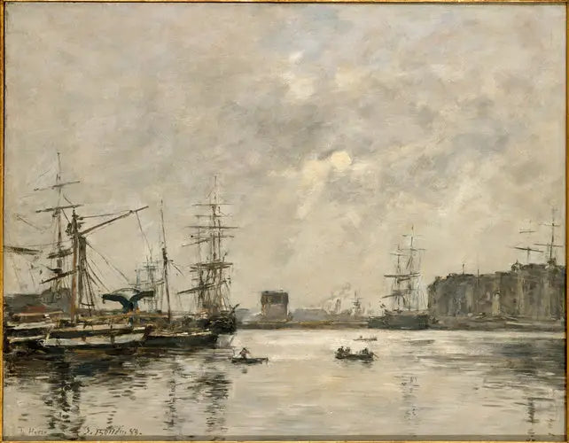 O Porto do Havre, bacia da Barre - Eugène Boudin