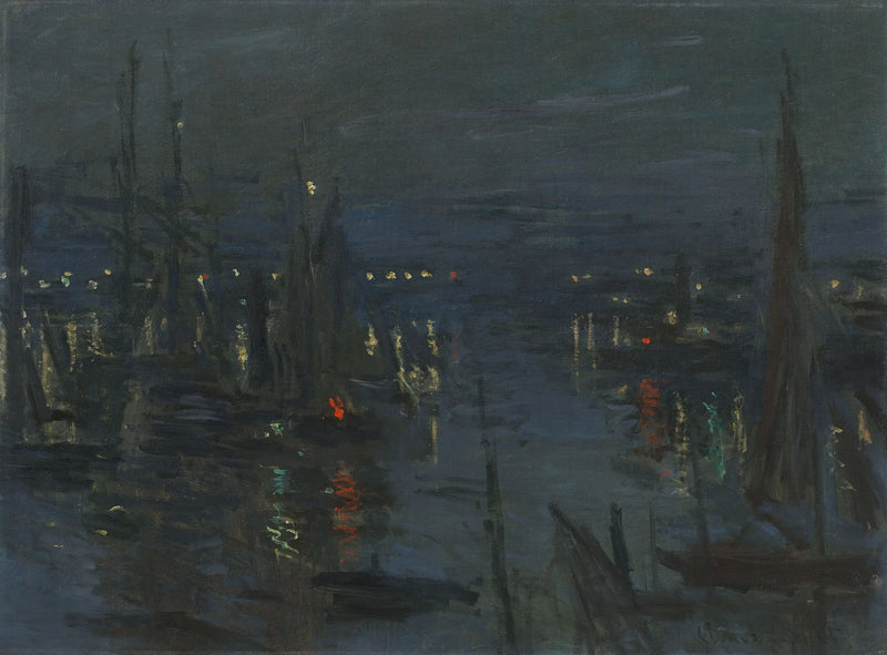 O porto de Le Havre, efeito noturno - Claude Monet