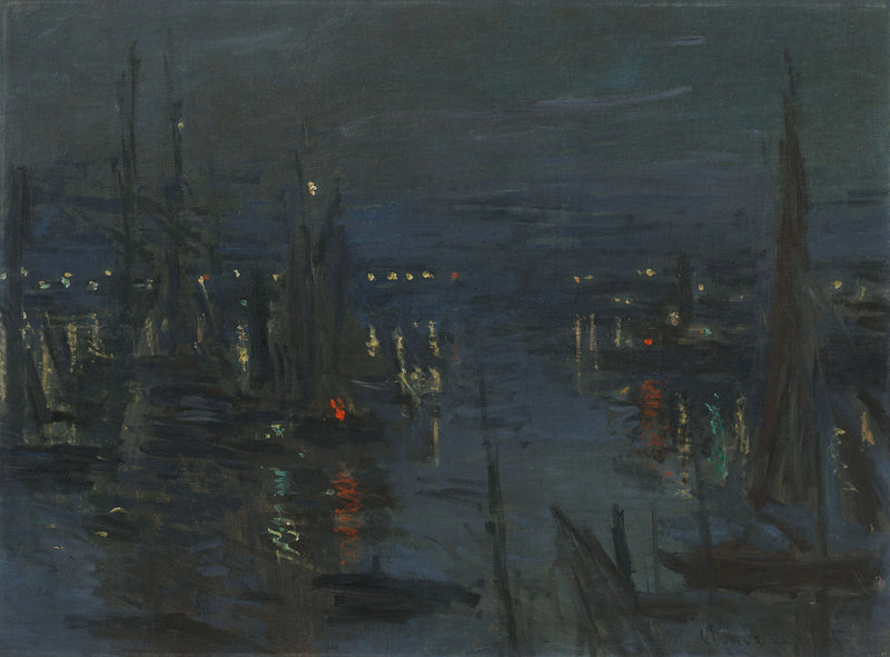 O Porto de Le Havre, efeito noturno W264 - Claude Monet