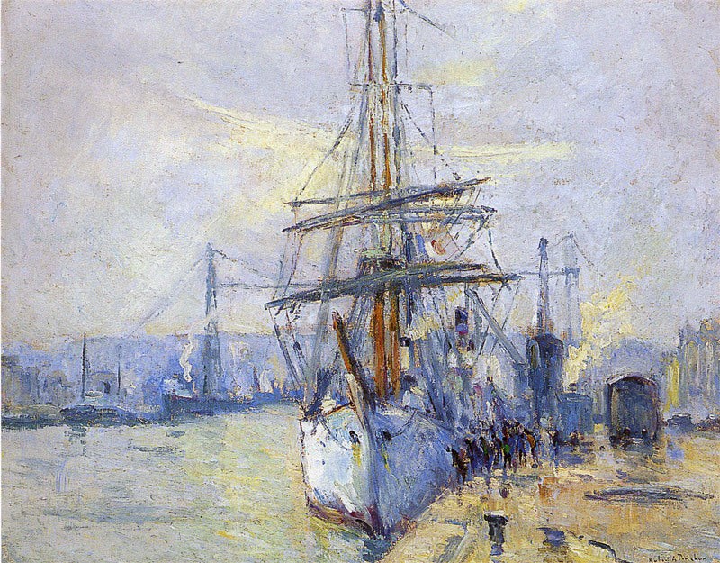 O Pourquoi Pas do comandante Charcot no porto de Rouen - Robert Antoine Pinchon