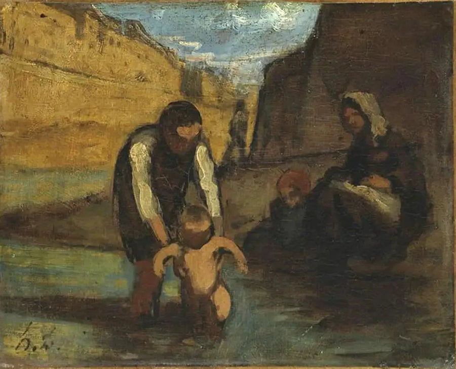 O primeiro banho - Honoré Daumier