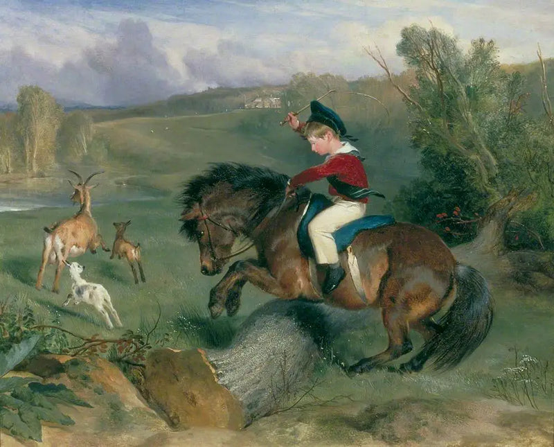 A primeira cavalgada, Lord Alexander Russell em seu pônei « Emerald » - Edwin Henry Landseer