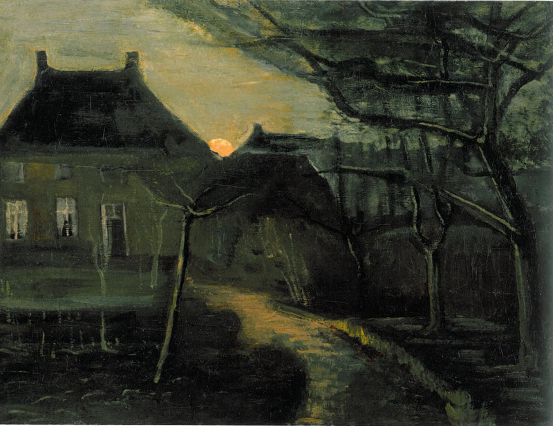O presbitério de Nuenen ao luar - Vincent van Gogh