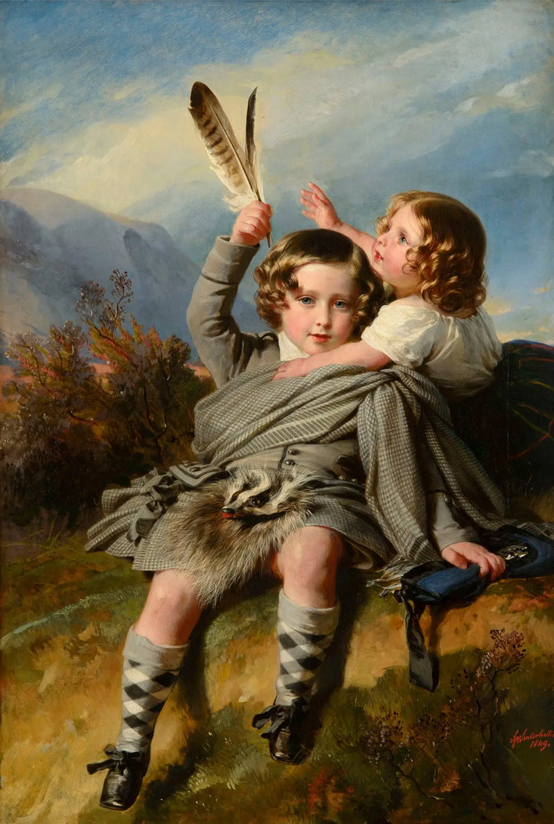 O príncipe Alfredo e a princesa Helena - Franz Xaver Winterhalter