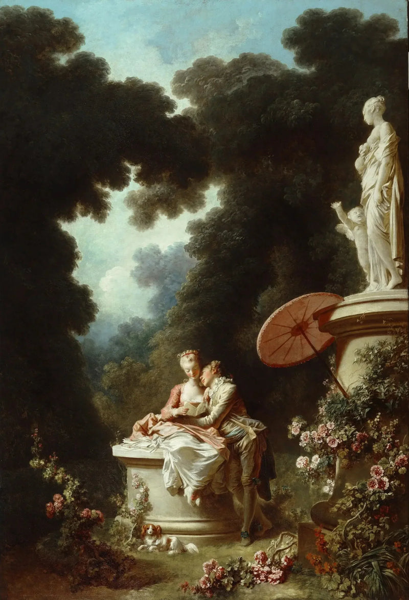 O progresso do amor: Cartas de amor - Jean-Honoré Fragonard