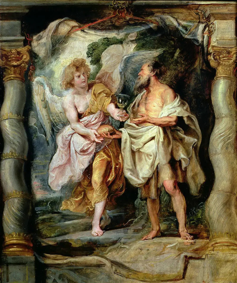 O Profeta Elias alimentado por um anjo - Peter Paul Rubens