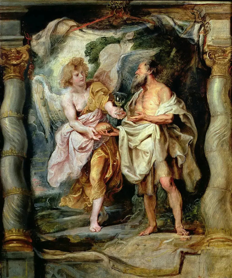 O Profeta Elias alimentado por um anjo - Peter Paul Rubens