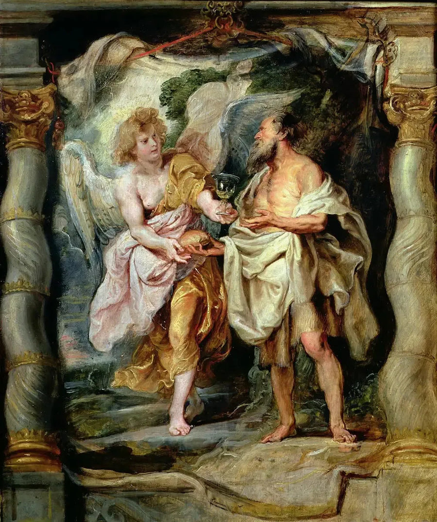 O Profeta Elias alimentado por um anjo - Peter Paul Rubens
