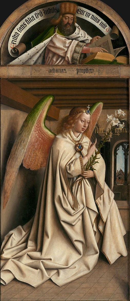 O profeta Zacarias; o anjo da Anunciação - Hubert van Eyck
