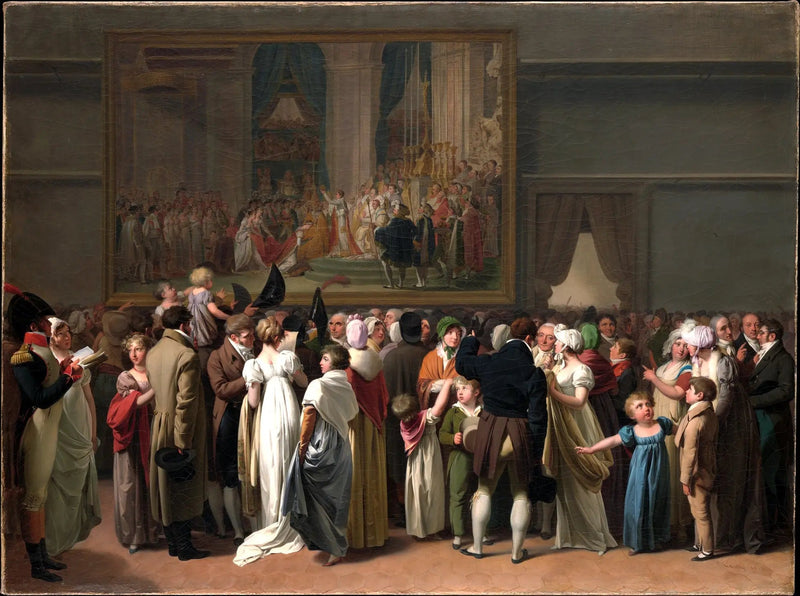 O público assistindo ao «Coronamento» de David no Louvre - Louis-Léopold Boilly