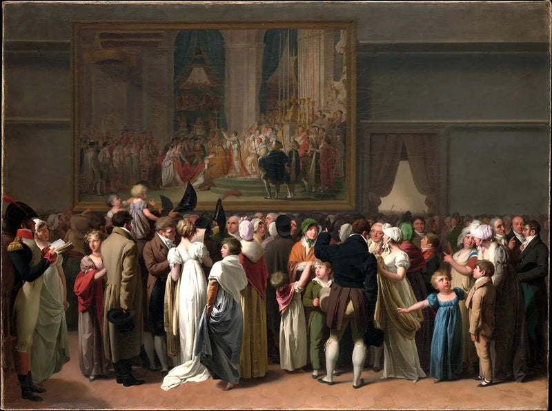 O público assistindo ao «Coronamento» de David no Louvre - Louis-Léopold Boilly