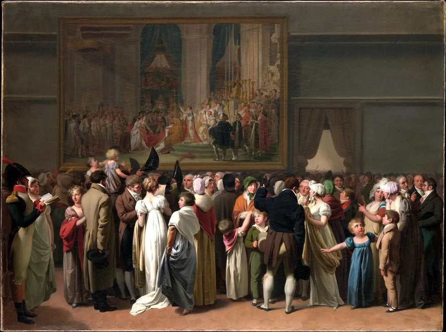 O público assistindo ao «Coronamento» de David no Louvre - Louis-Léopold Boilly