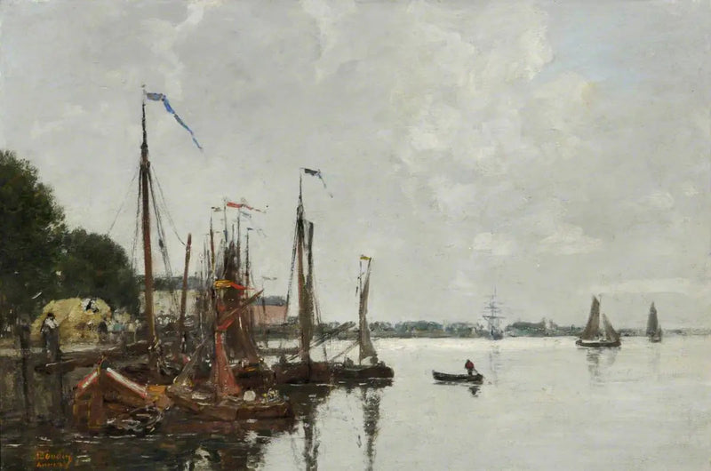O cais de Antuérpia, Bélgica - Eugène Boudin