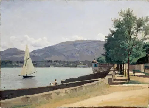 O cais dos Pâquis em Genebra - Jean-Baptiste Camille Corot