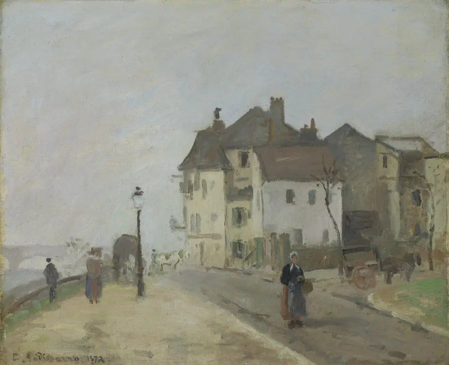 O Cais do Pothuis em Pontoise - Camille Pissarro