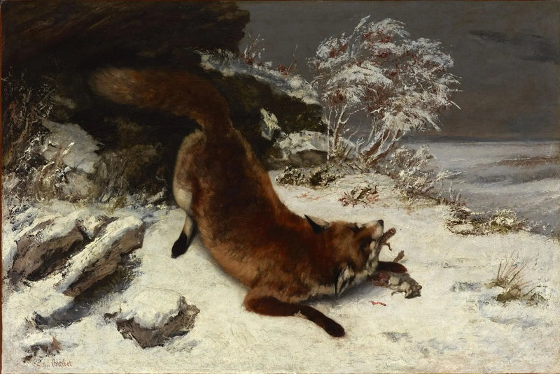 O Raposo na Neve - Gustave Courbet