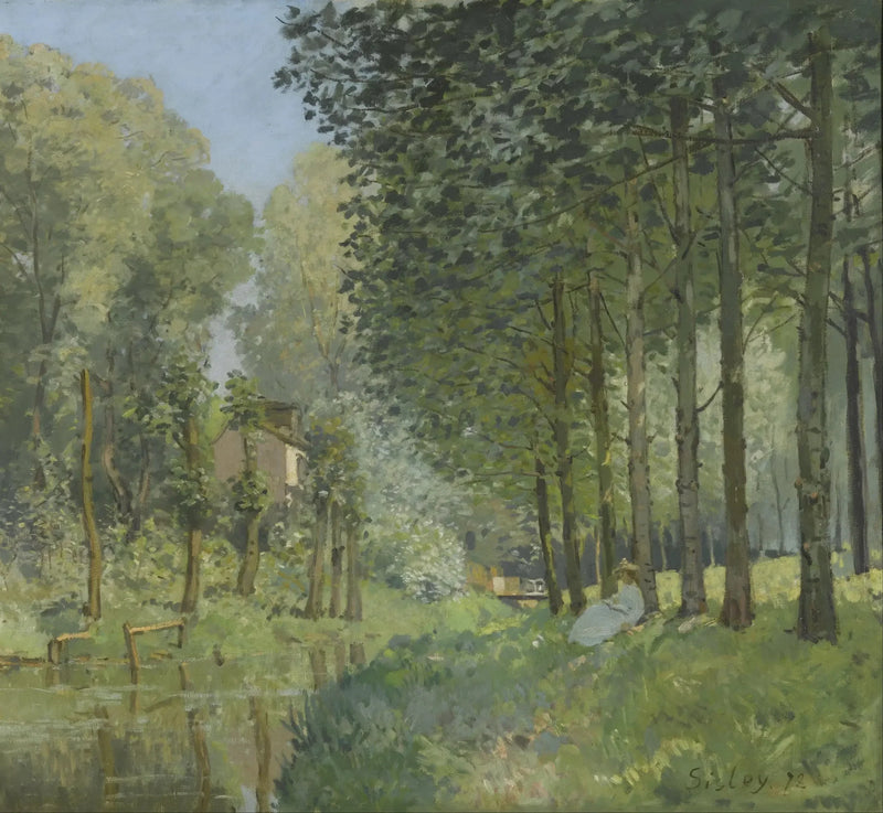 O Descanso à Beira de um Riacho. Borda da Floresta - Alfred Sisley